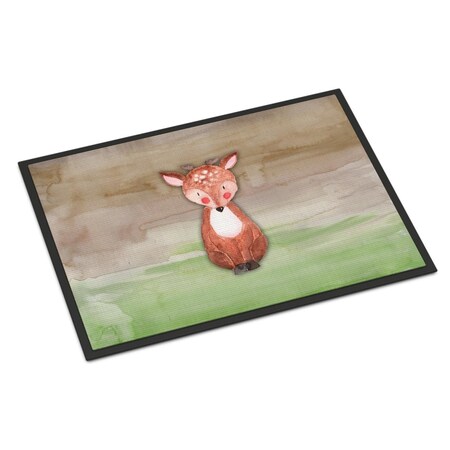 Carolines Treasures 24 x 36 in. Baby Deer Watercolor Indoor or Outdoor Mat BB7442JMAT